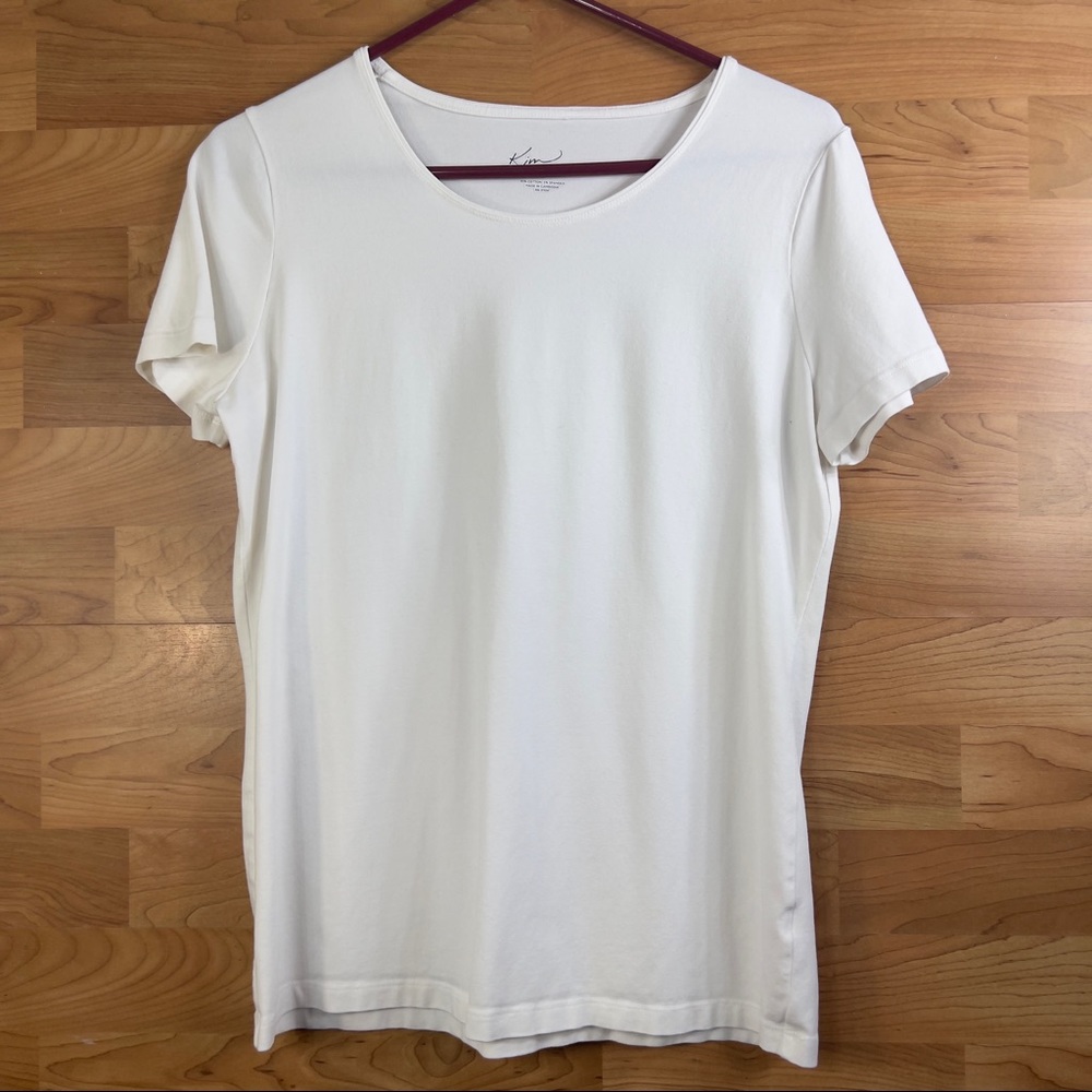 Kim Rogers White Small Short Sleeve Crewneck Top